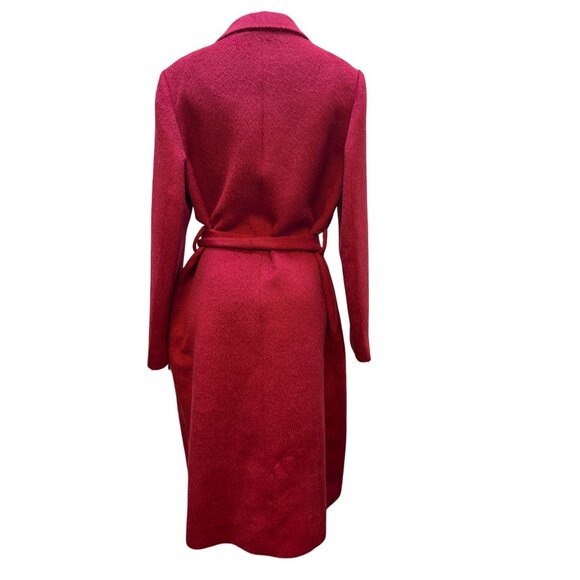 Katherine Kelly Womens Red Belted Wool/Alpaca Coat Size 12 - Picture 2 of 14